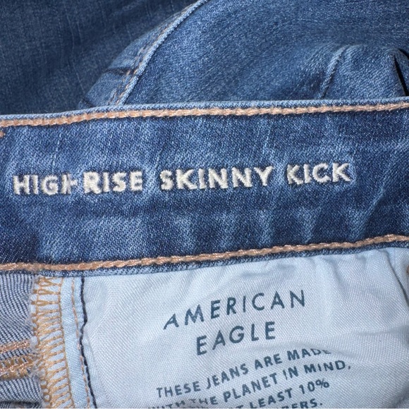 American Eagle High Rise Skinny Kick Jeans Womens 4 Long - Picture 6 of 8